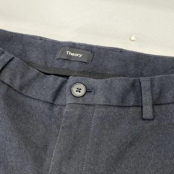 NEW THEORY Mens Pants Black Size 33 Zaine SW Jaspe Twill Slim Button - Picture 7 of 7